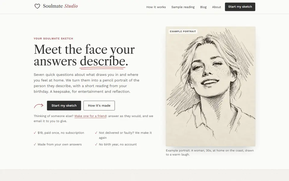 The Soulmate Studio homepage